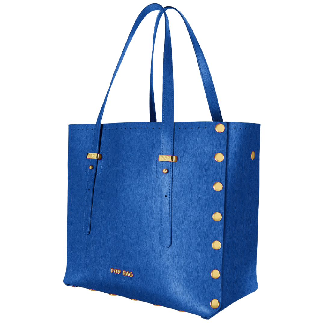 Italian Smooth Leather Tote Bag - POP BAG USA