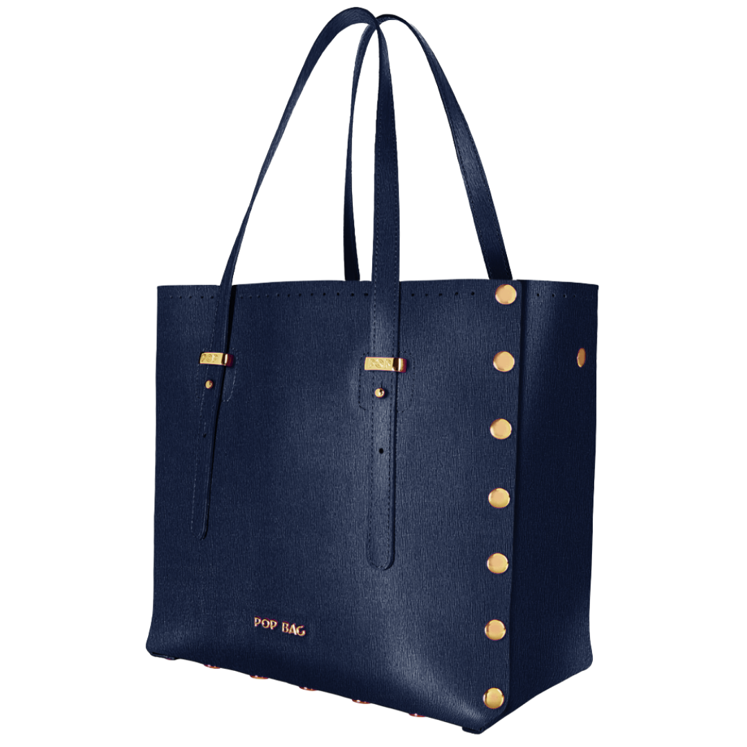Italian Saffiano Leather Tote Bag - POP BAG USA
