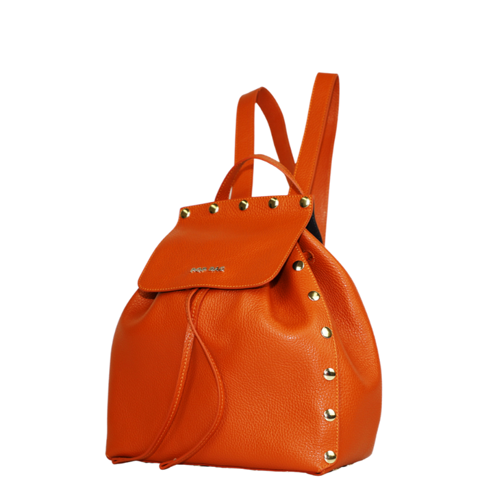 Pebbled Leather Backpack - Clay - POP BAG USA