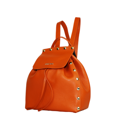 Pebbled Leather Backpack - Clay - POP BAG USA