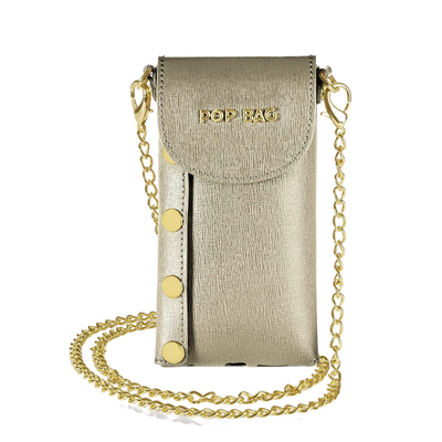 Champagne Saffiano Leather Phone Bag Pop Bag USA