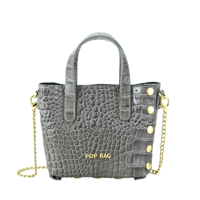 Croc-Embossed Leather Mini Crossbody Bag POP BAG USA