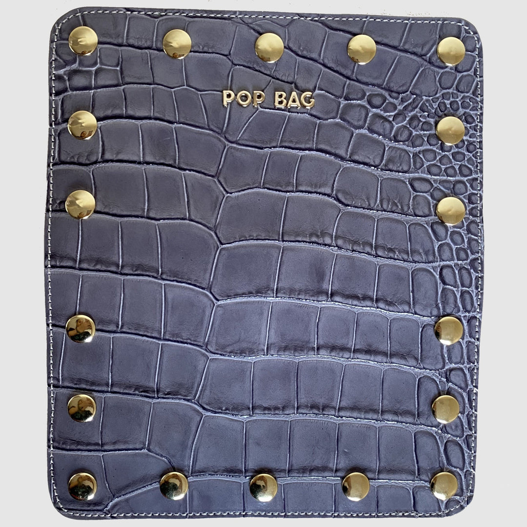Croc-Embossed Leather Wallet Cover Pop Bag USA