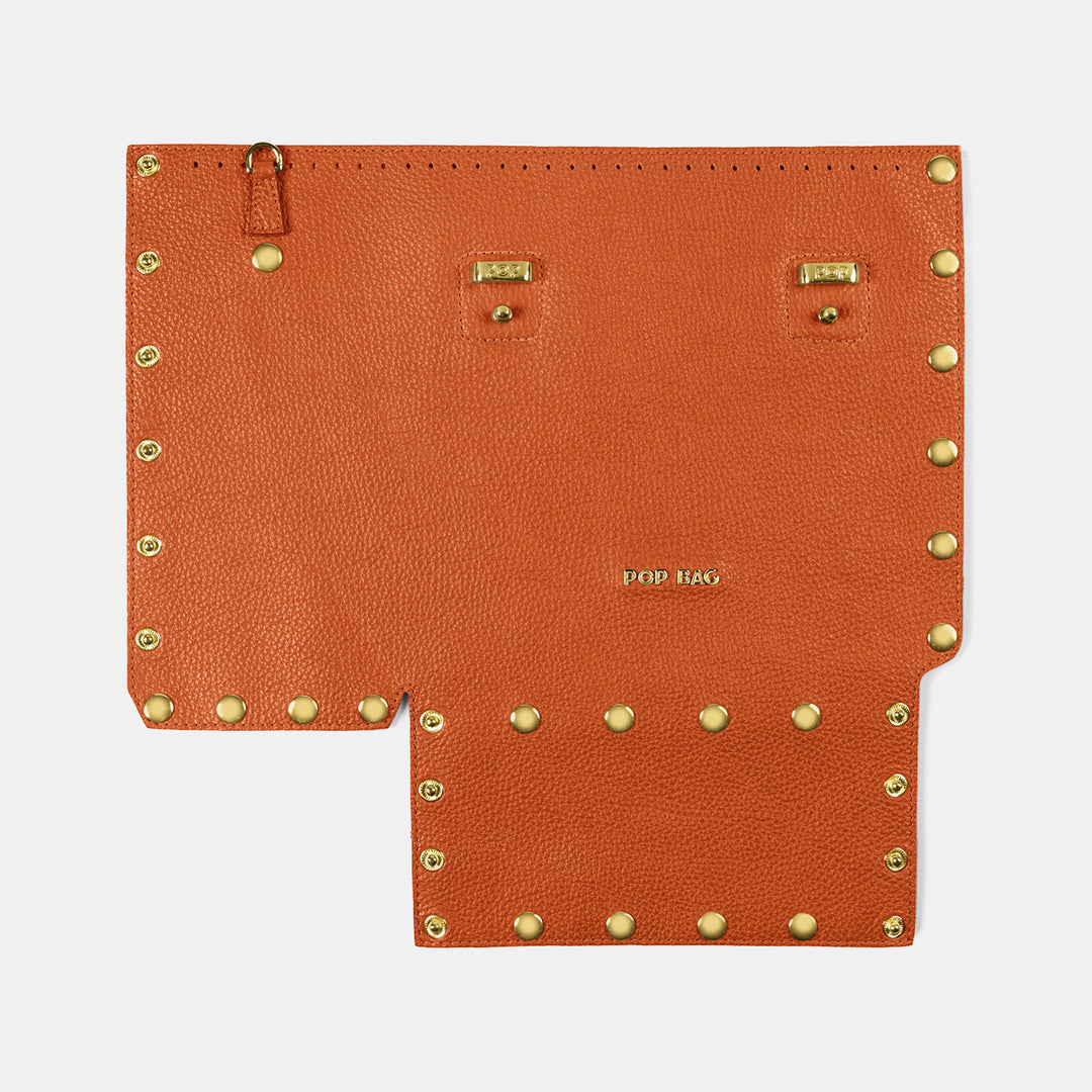 Pebbled Leather - Front Panel - Pop Bag USA