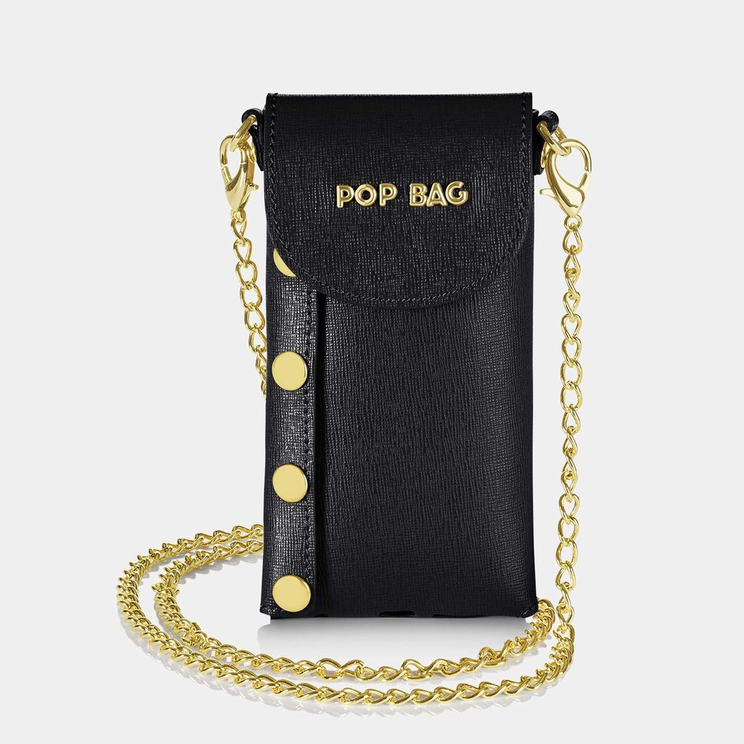 Black Saffiano Leather Phone Bag