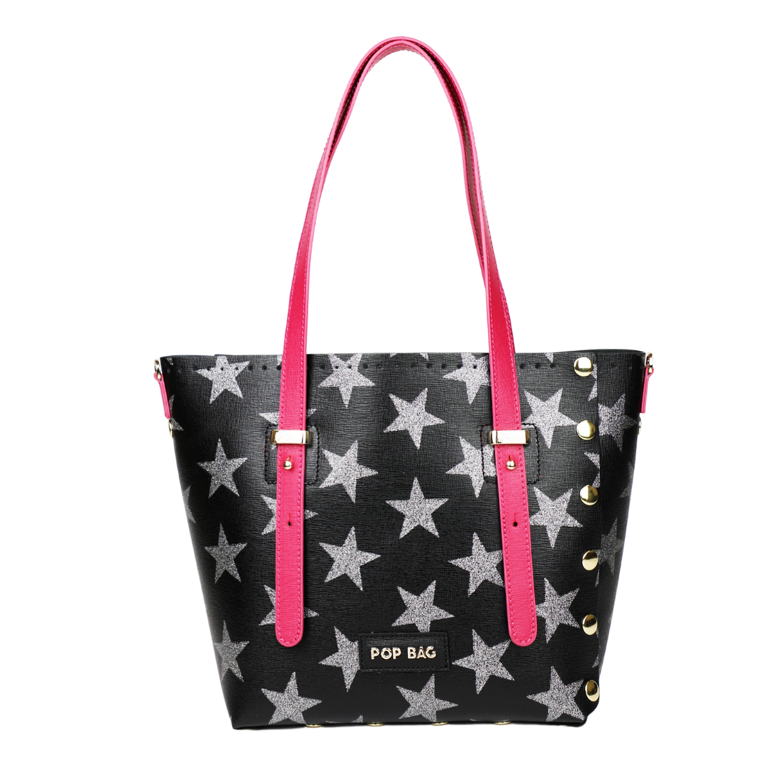 Saffiano Leather Stars Tote Bag - POP BAG USA